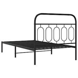 Kovový rám postele s čelem černý 107 x 203 cm - obrázek 6