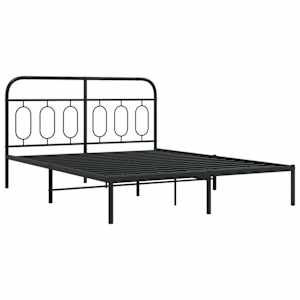 Kovový rám postele s čelem černý 150 x 200 cm - obrázek 3