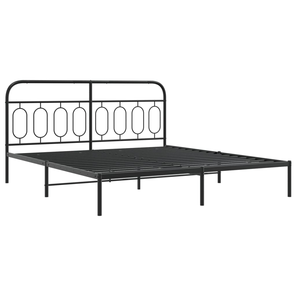 Thumbnail - vidaXL Bettgestell mit Kopfteil Metall Schwarz 180x200 cm