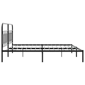 Kovový rám postele s čelem černý 200 x 200 cm - obrázek 5