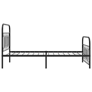 Kovový rám postele s hlavovým a nožním čelem černý 100 x 200 cm - obrázek 5