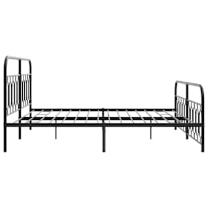Kovový rám postele s hlavovým a nožním čelem černý 200 x 200 cm - obrázek 5