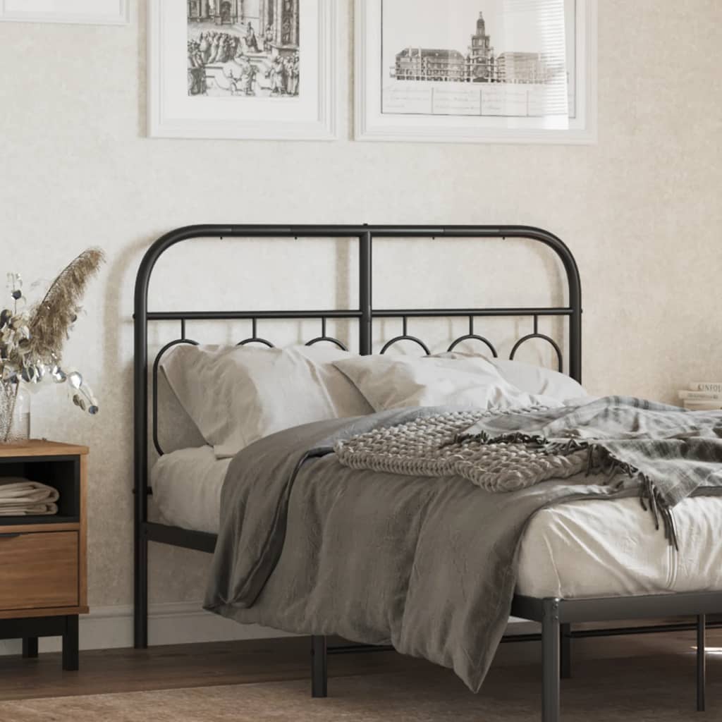 vidaXL Sengegavl i metall svart 120 cm