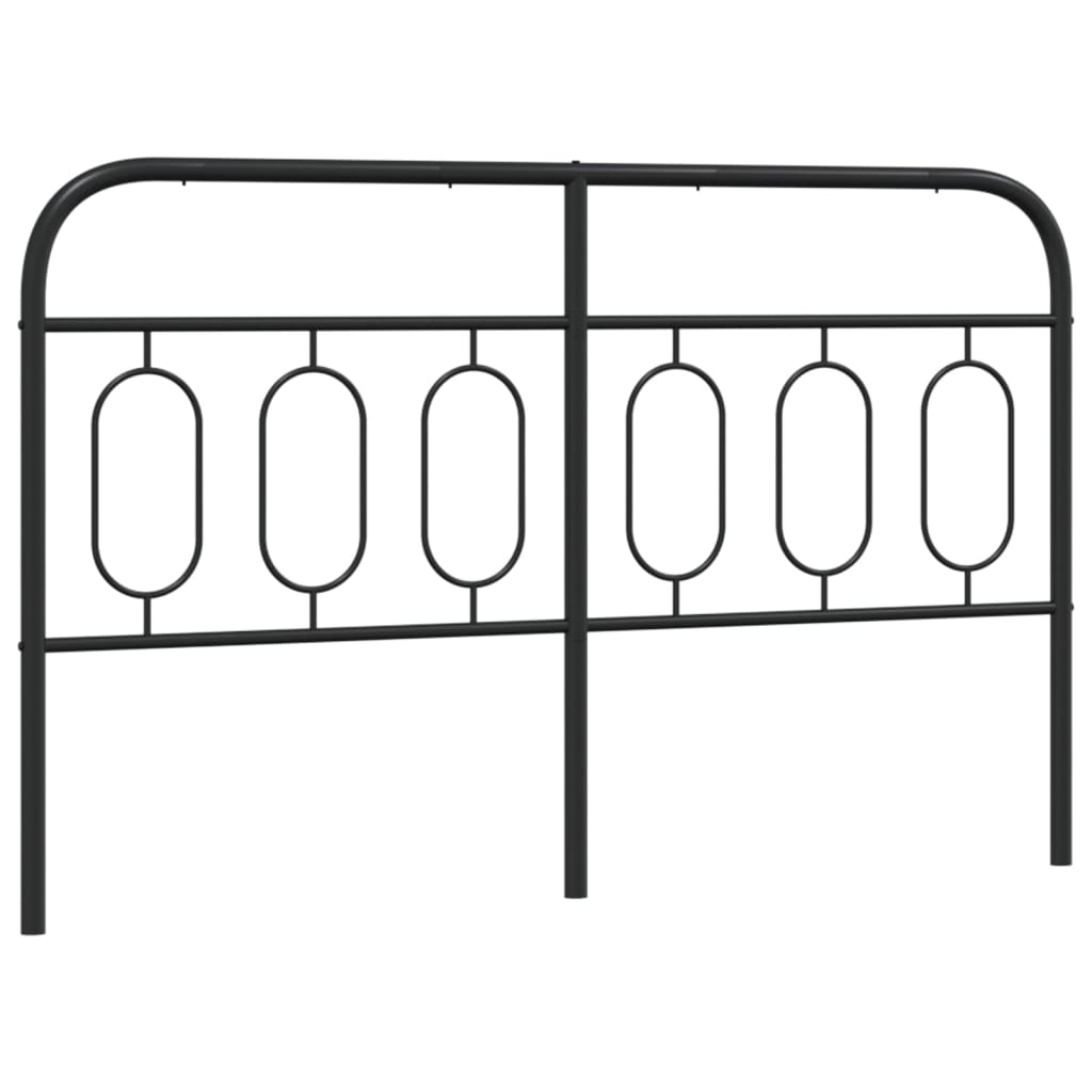 vidaXL Kovinsko posteljno vzglavje črno 140 cm