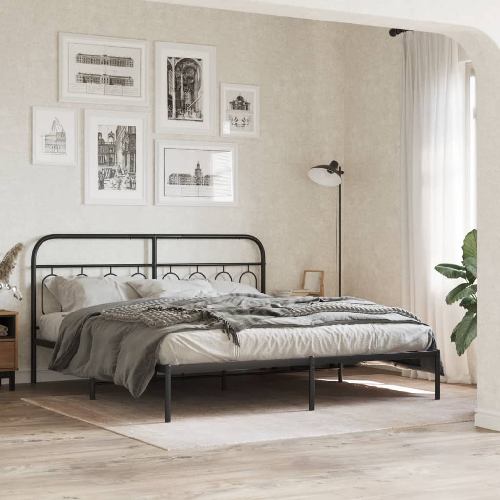 vidaXL Hoofdbord 160 cm metaal zwart afbeelding