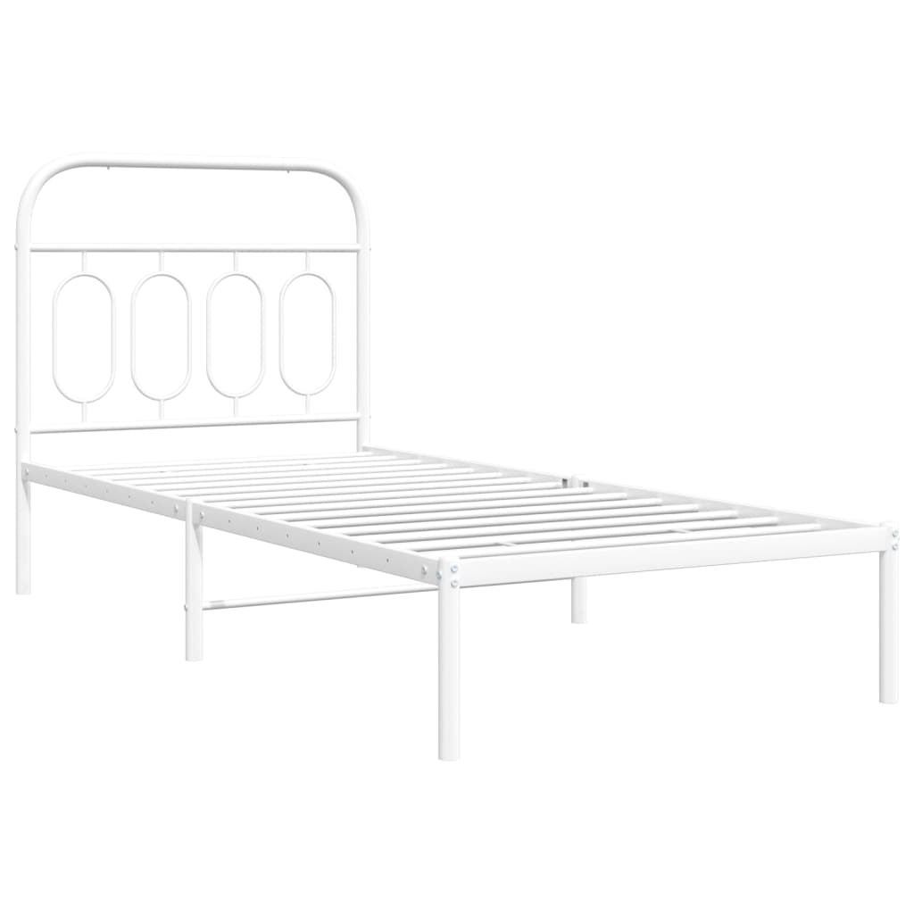 vidaXL fehér fém ágykeret fejtámlával 80x200 cm