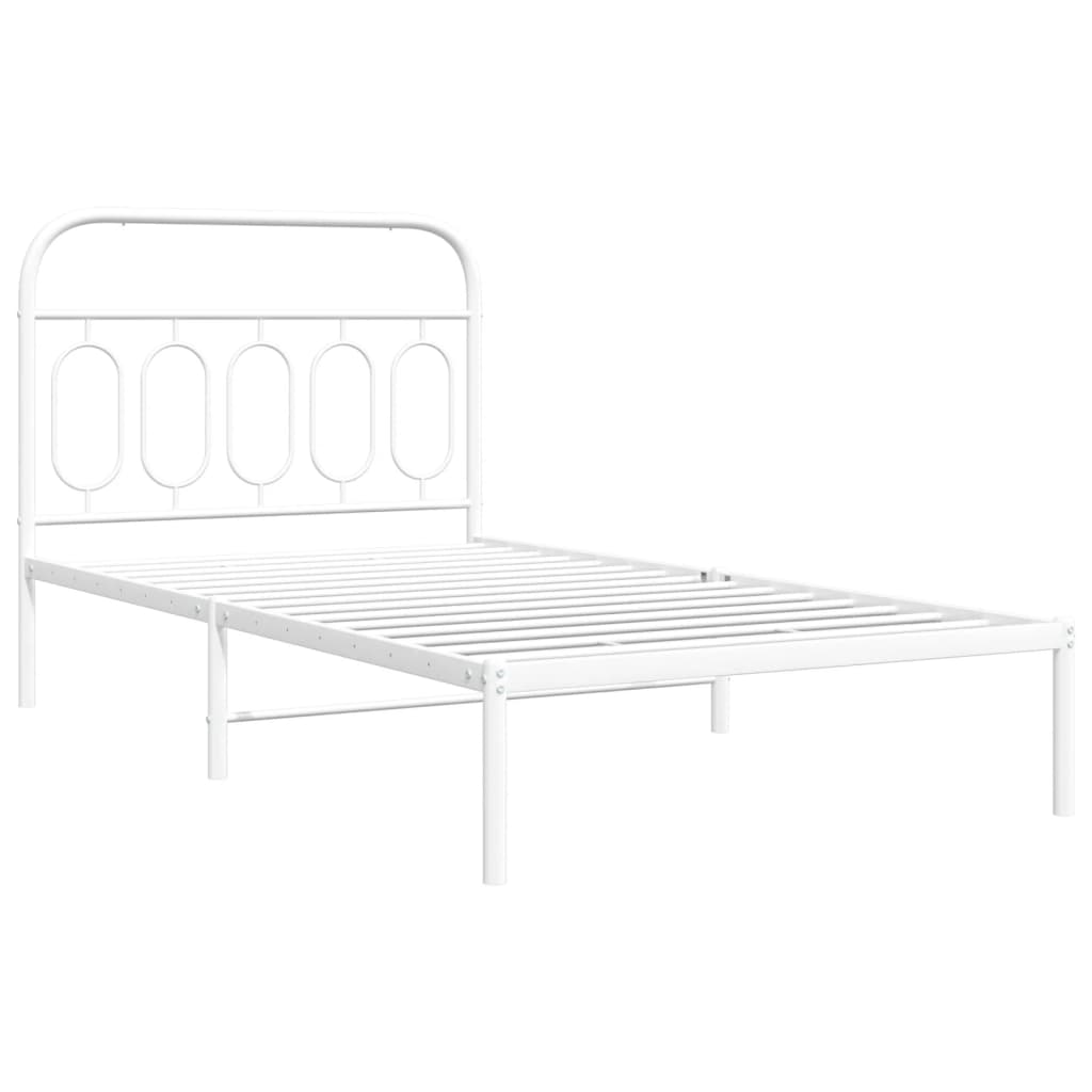 vidaXL fehér fém ágykeret fejtámlával 100x200 cm