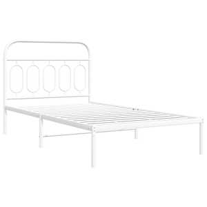 Kovový rám postele s čelem bílý 107 x 203 cm - obrázek 3