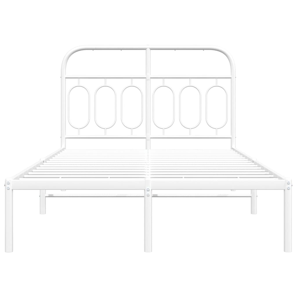 vidaXL Bedframe met hoofdbord metaal wit 120x200 cm, foto 4