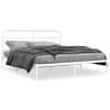vidaXL metallist voodiraam peatsiga, valge, 193x203 cm