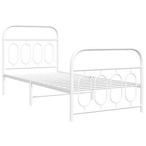 Kovový rám postele s hlavovým a nožním čelem bílý 80 x 200 cm - obrázek 3