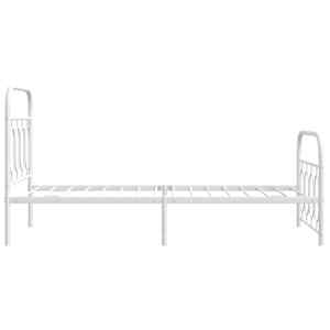 Kovový rám postele s hlavovým a nožním čelem bílý 80 x 200 cm - obrázek 5
