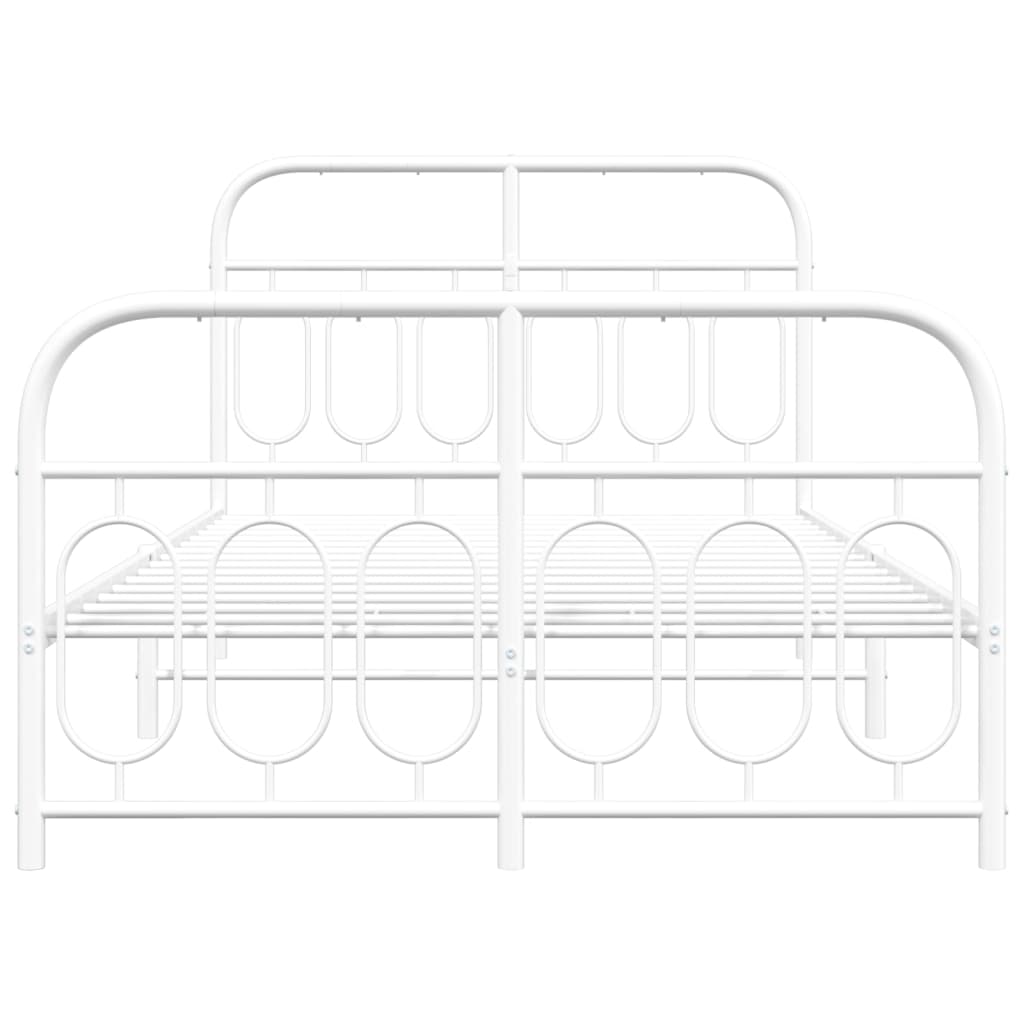 vidaXL Bedframe met hoofd- en voeteneinde metaal wit 120x200 cm, foto 4