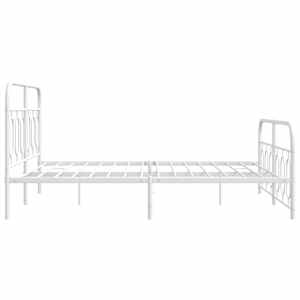 Kovový rám postele s hlavovým a nožním čelem bílý 140 x 190 cm - obrázek 5