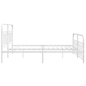 Kovový rám postele s hlavovým a nožním čelem bílý 160 x 200 cm - obrázek 5