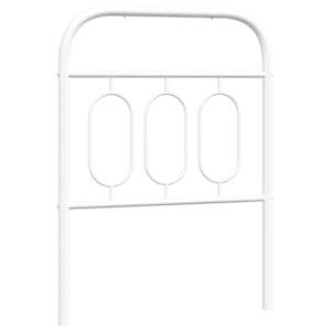 Kovové náhradní čelo postele bílé 75 cm - obrázek 2