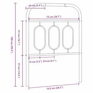 Kovové náhradní čelo postele bílé 75 cm - obrázek 6