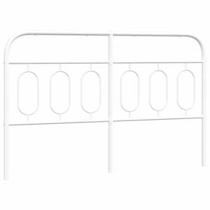 Kovové náhradní čelo postele bílé 137 cm - obrázek 2
