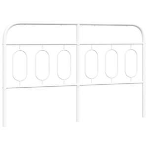 Kovové náhradní čelo postele bílé 140 cm - obrázek 2