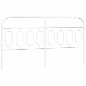Kovové náhradní čelo postele bílé 160 cm - obrázek 2