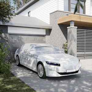 Polovična prevleka za avto s kljukicami srebrna L