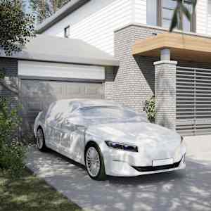 Polovična prevleka za avto s kljukicami srebrna M PEVA