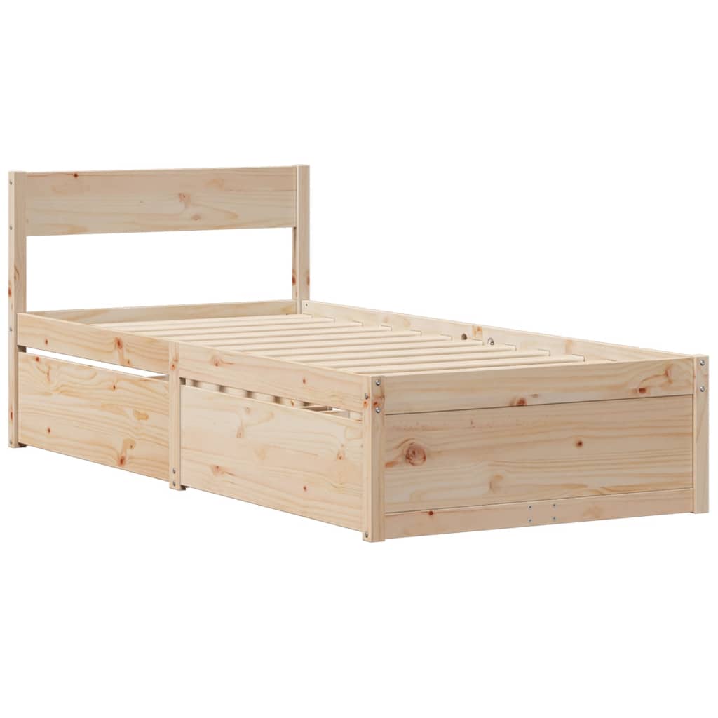 vidaXL Bedframe zonder matras massief grenenhout 90x200 cm afbeelding