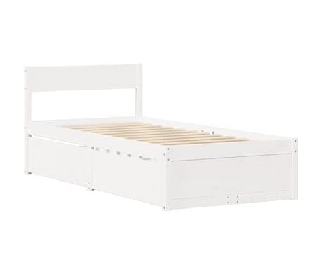vidaXL Cadre de lit sans matelas blanc 90x190 cm bois de pin massif