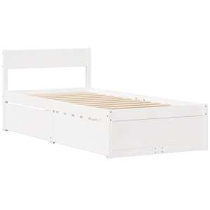 vidaXL Cadre de lit sans matelas blanc 90x190 cm bois de pin massif