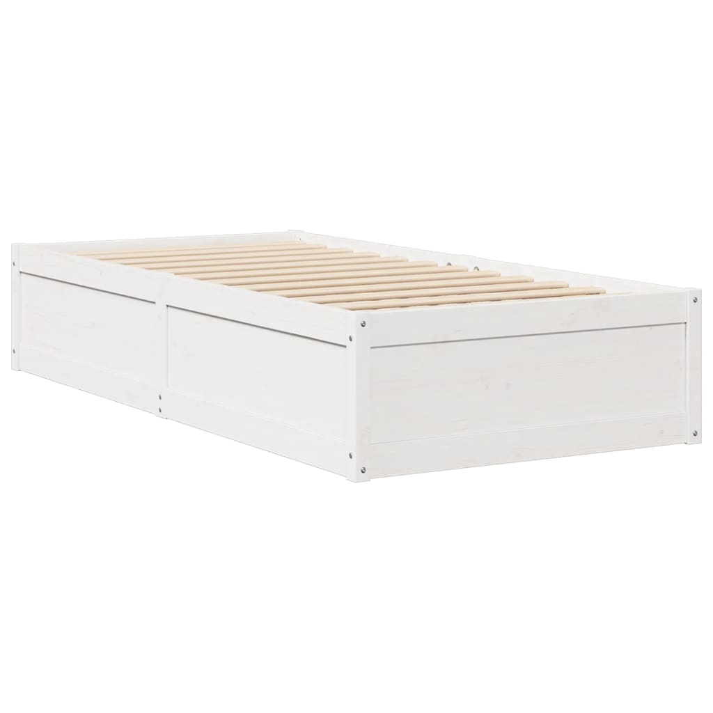 vidaXL Bedframe zonder matras massief grenenhout wit 90x190 cm afbeelding
