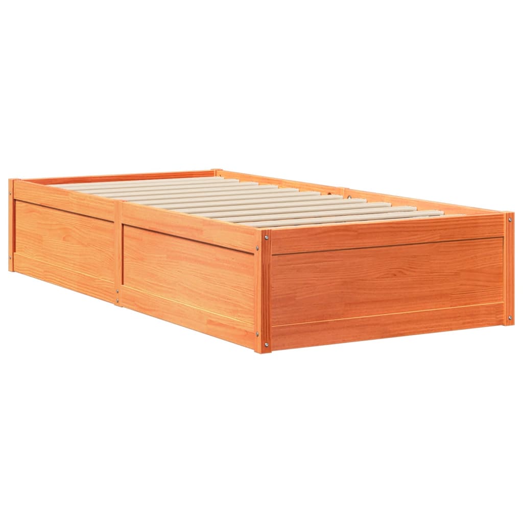 Thumbnail - vidaXL Massivholzbett ohne Matratze Wachsbraun 75x190 cm Kiefernholz