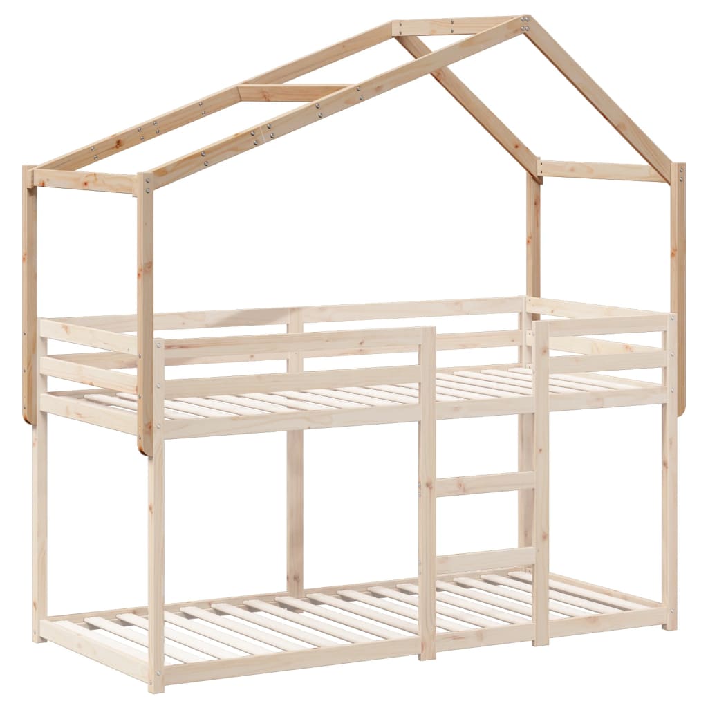 vidaXL Lastensängyn katos 213x95,5x144,5 cm täysi mänty