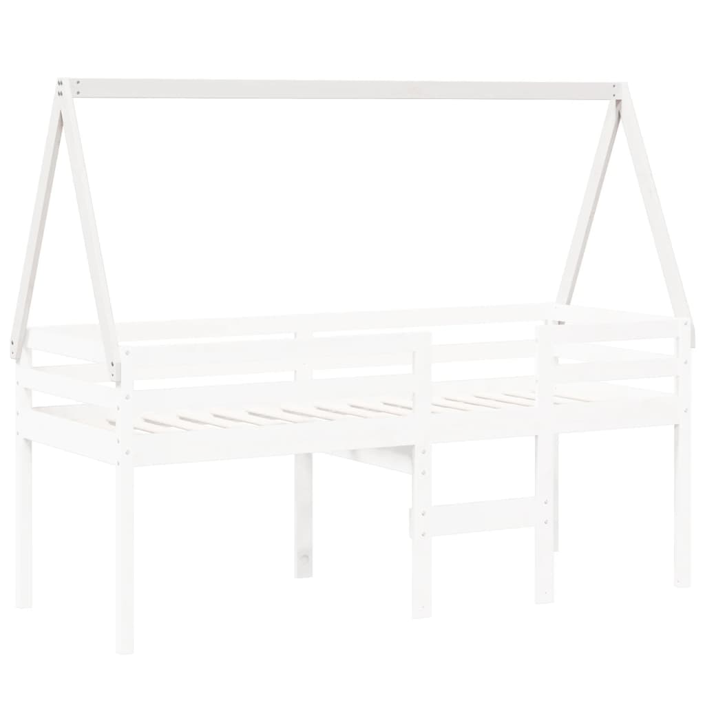 vidaXL Kinderbedhuisje 209x85,5x88 cm massief grenenhout wit afbeelding