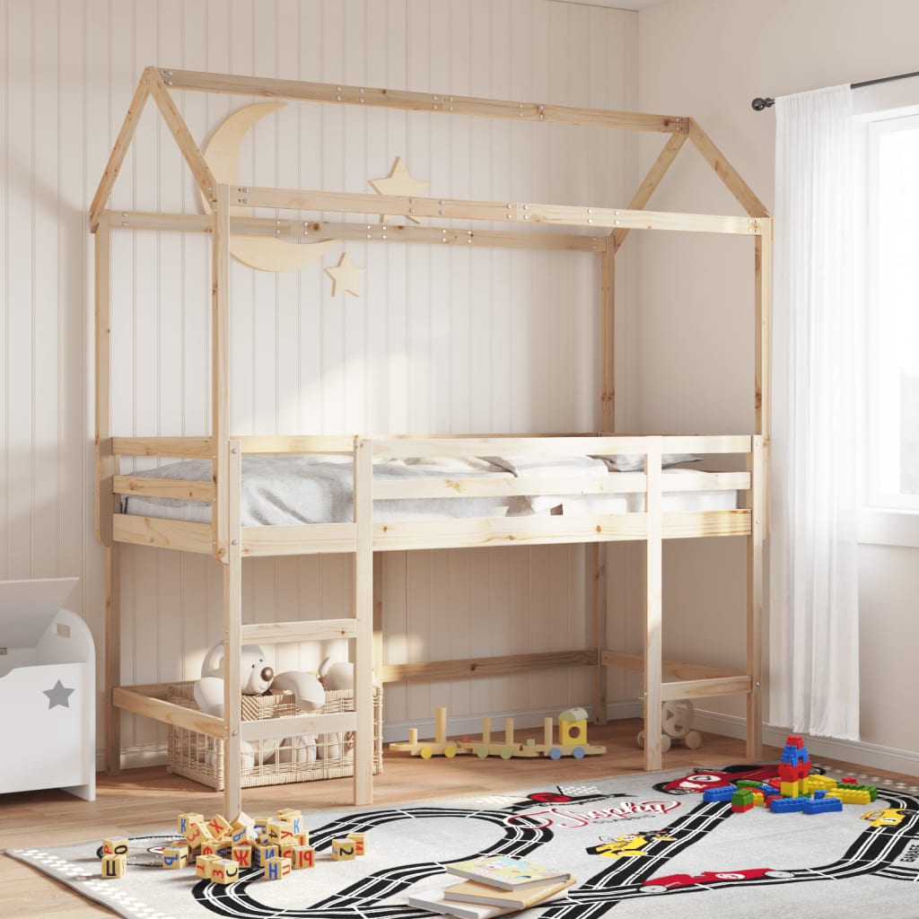 vidaXL Acoperiș pat de copii, 217x85,5x154 cm, lemn masiv de pin