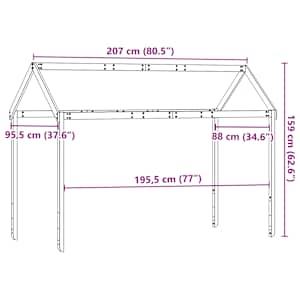 Střecha na dětskou postel 207x95,5x159 cm masivní borové dřevo - obrázek 9