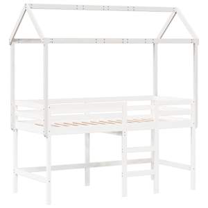 Střecha na dětskou postel bílá 207x80,5x151,5 cm borové dřevo - obrázek 3