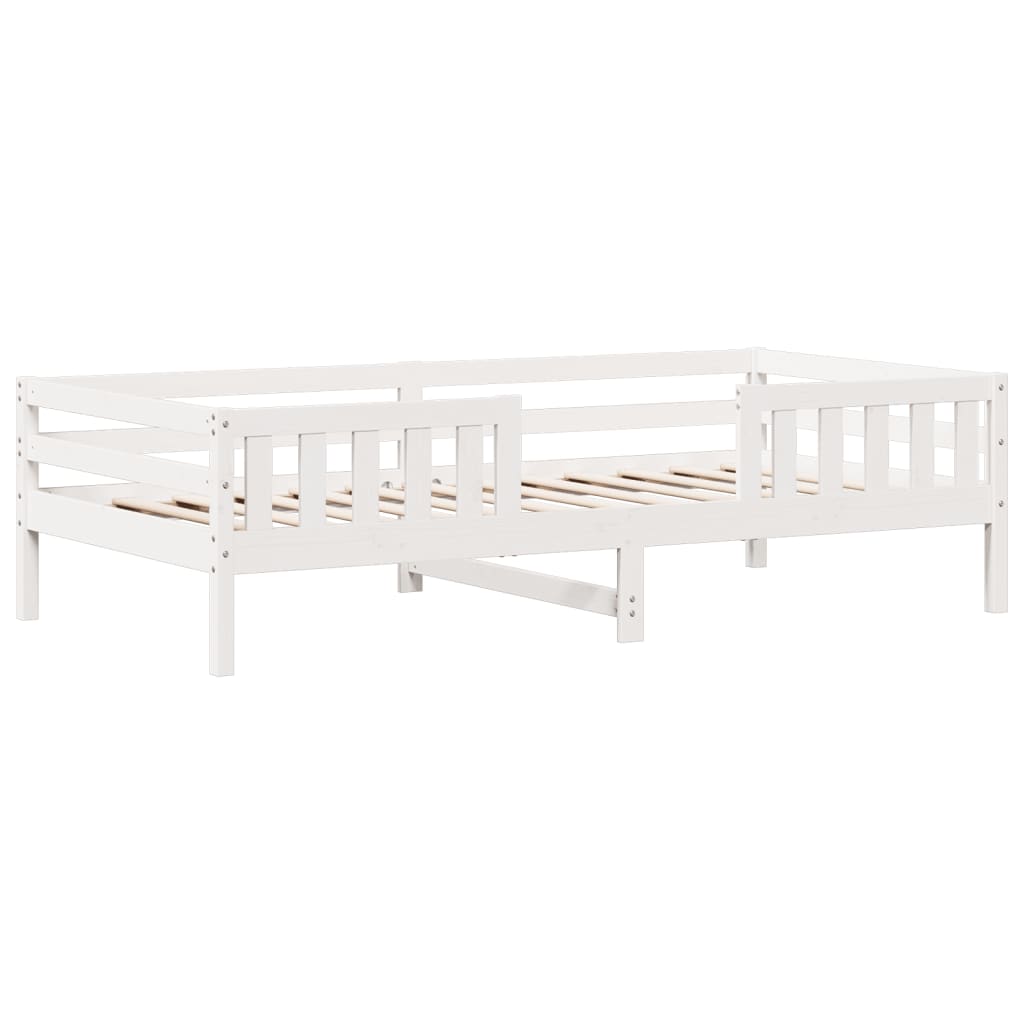 vidaXL Bedframe zonder matras massief grenenhout wit 140x200 cm afbeelding