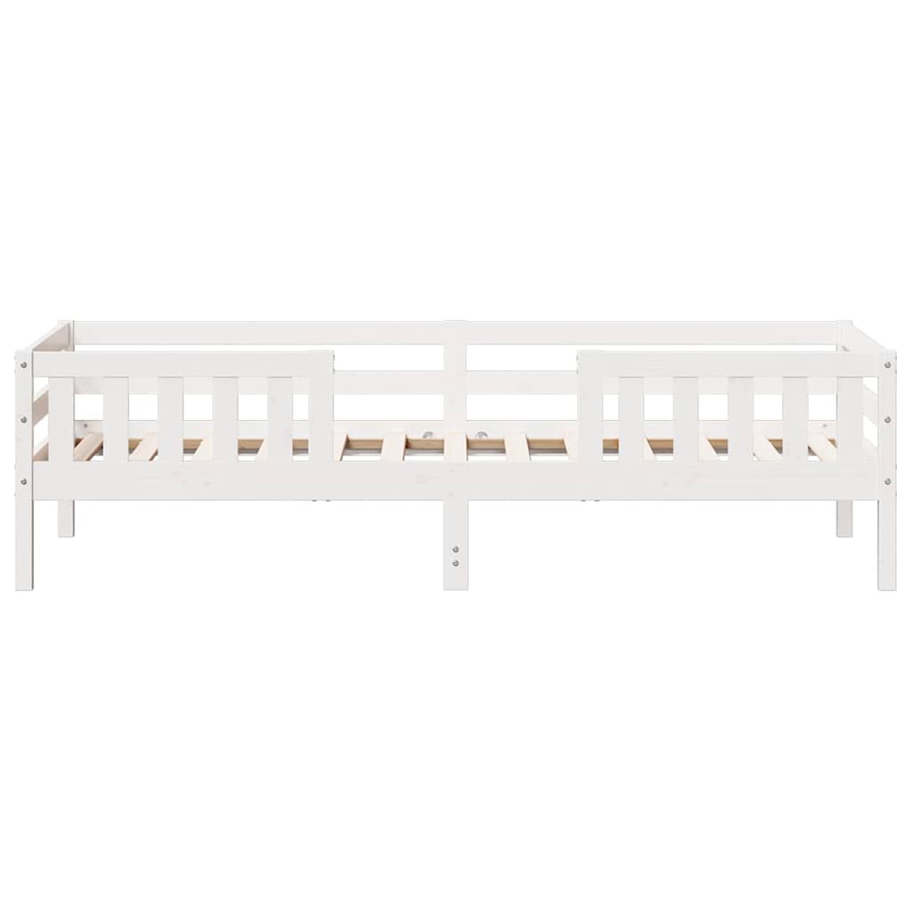 vidaXL Bedframe zonder matras massief grenenhout wit 90x200 cm, foto 4