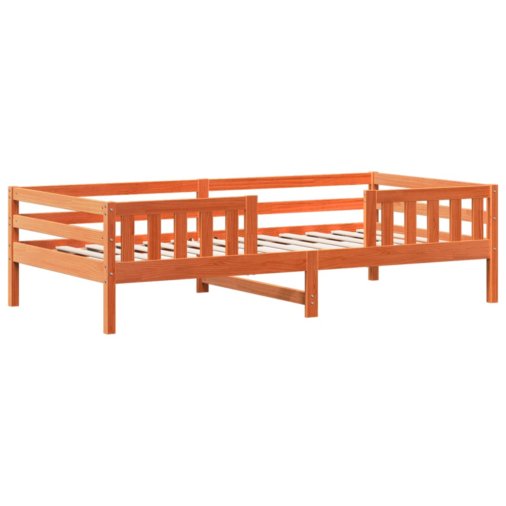 vidaXL Bedframe zonder matras massief grenenhout wasbruin 90x200 cm afbeelding