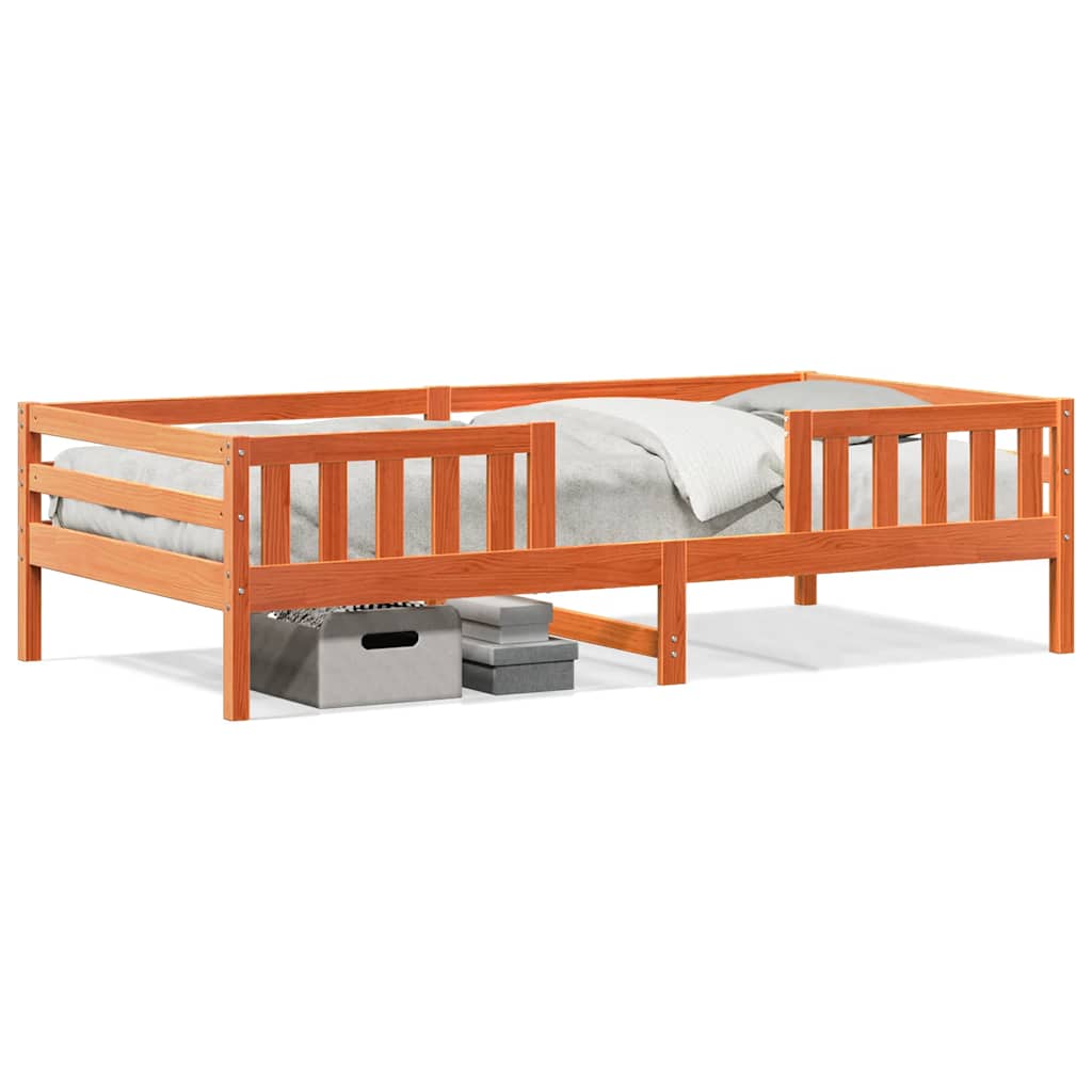 vidaXL Bedframe zonder matras massief grenenhout wasbruin 80x200 cm bruin, foto 3