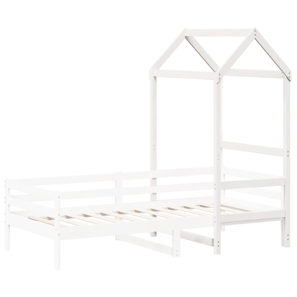 vidaXL Kinderbedhuisje 118x70x176,5 cm massief grenenhout wit afbeelding