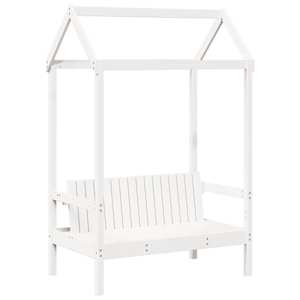 vidaXL pink koos katusega, valge, 117,5 x 70 x 176,5 cm, m&auml;nnipuit
