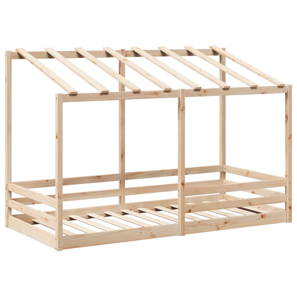 vidaXL Kinderbed met bedhuis 100x200 cm massief grenenhout afbeelding