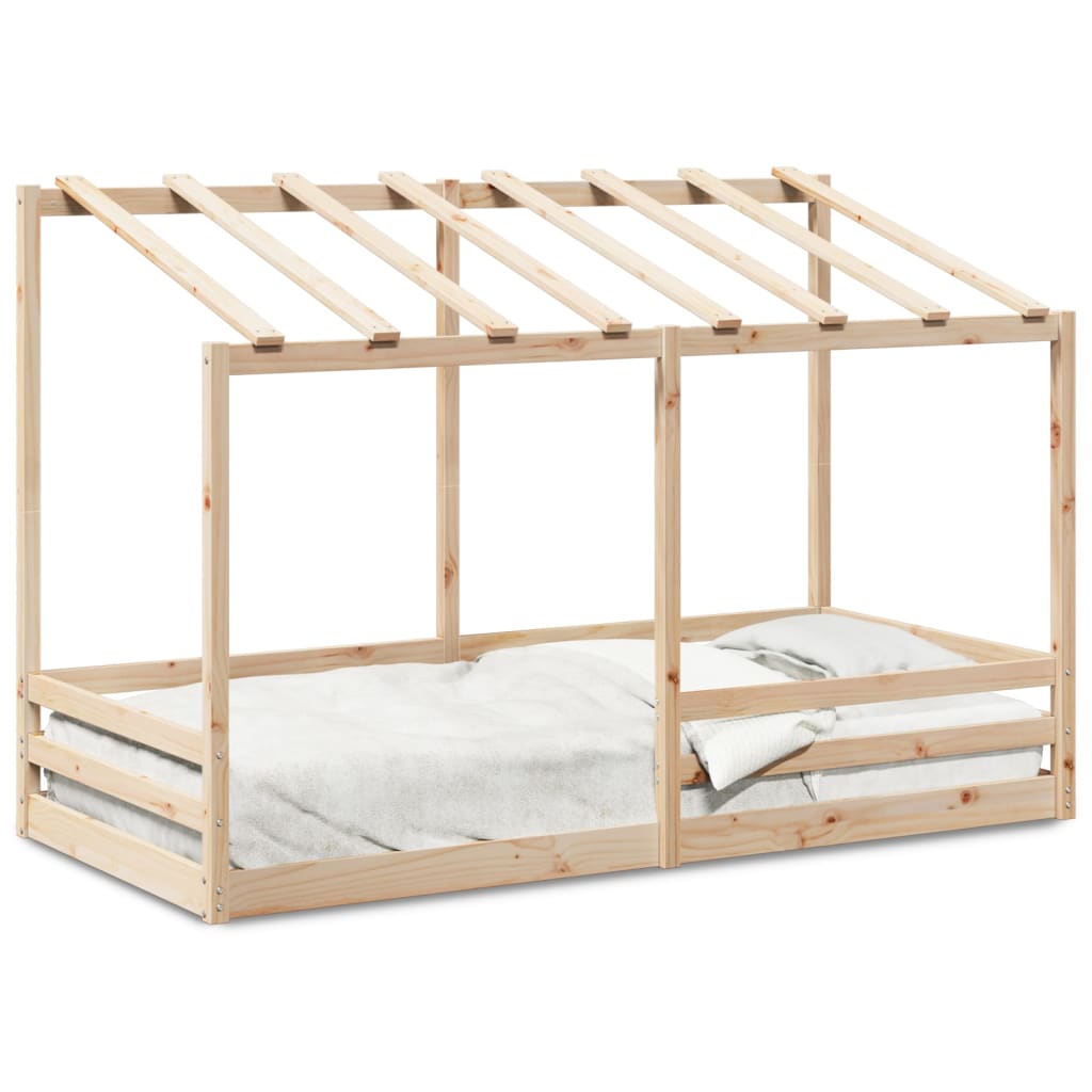 Kinderbett mit Dach 100×200 cm Massivholz Kiefer