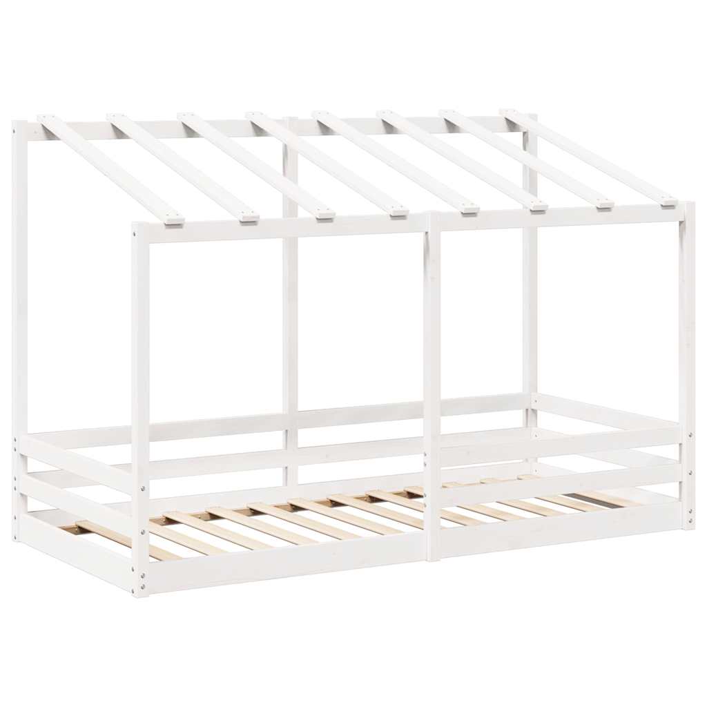 vidaXL Kinderbed met bedhuis 100x200 cm massief grenenhout wit, foto 2