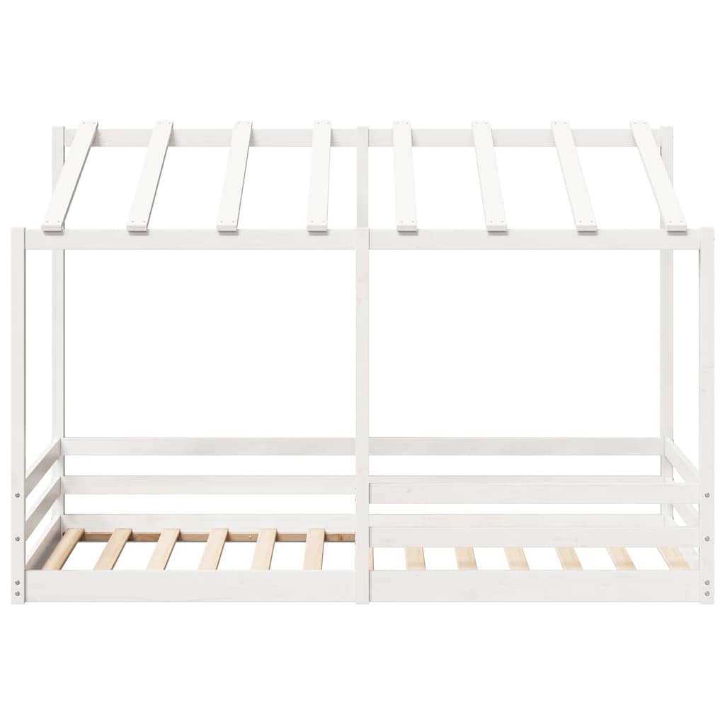 vidaXL Kinderbed met bedhuis 100x200 cm massief grenenhout wit, foto 4