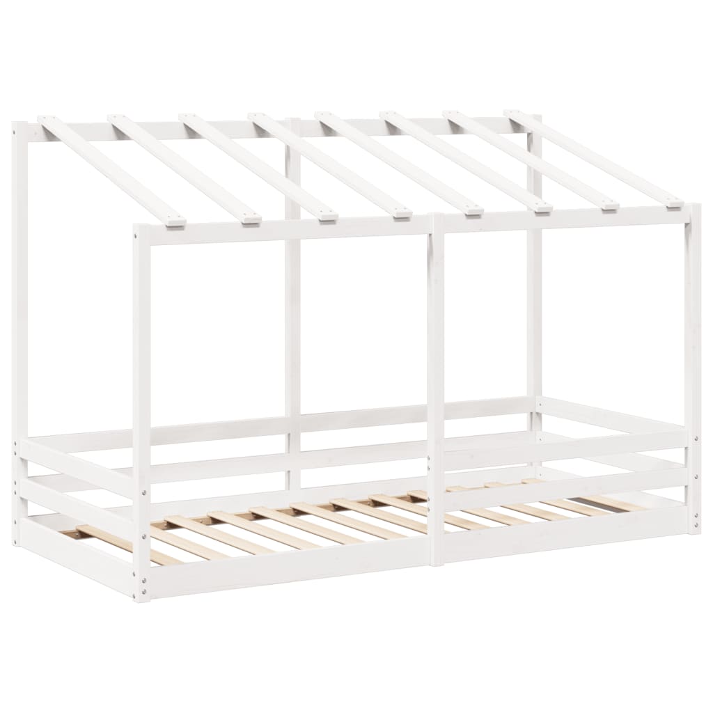vidaXL Kinderbed met bedhuis 90x200 cm massief grenenhout wit afbeelding