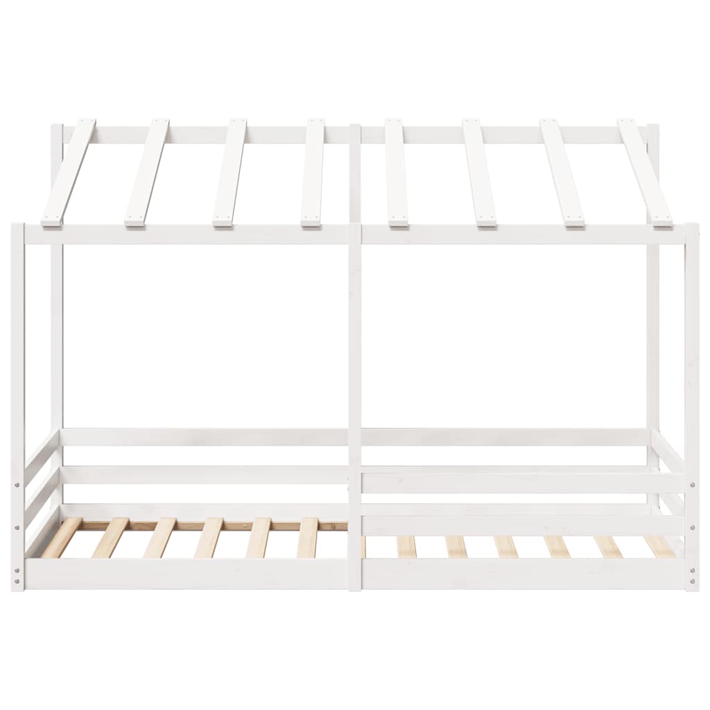 vidaXL Kinderbed met bedhuis 90x200 cm massief grenenhout wit, foto 4