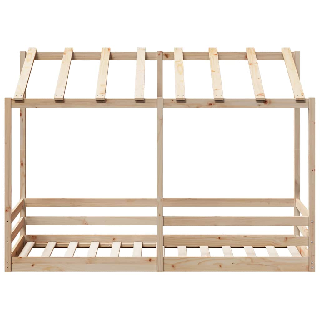 vidaXL Kinderbed met bedhuis 90x190 cm massief grenenhout bruin, foto 4