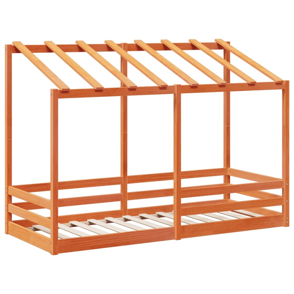 vidaXL Lasten katossänky vahanruskea 90x190 cm täysi mänty